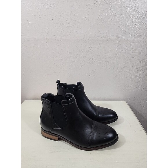 Vance CO Men's Black Faux Leather Slip On Boots Size 9 - Picture 1 of 12